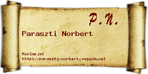 Paraszti Norbert névjegykártya